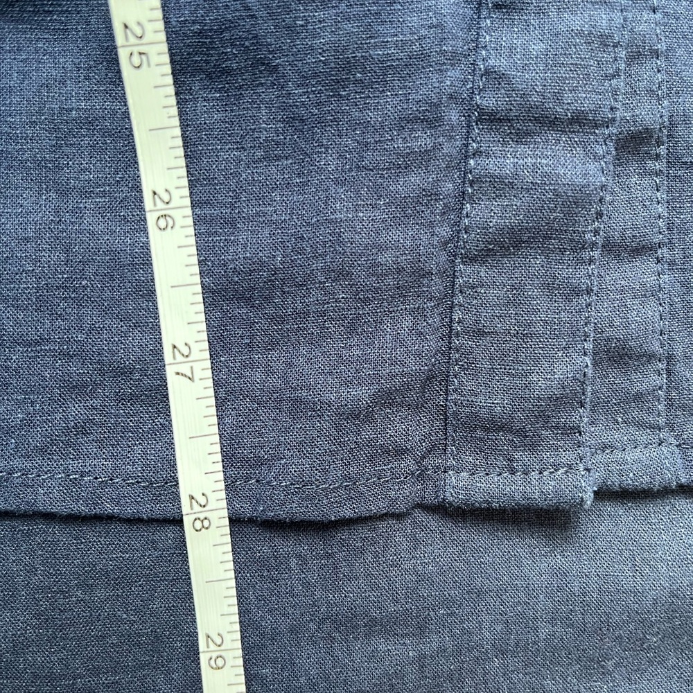 Penningtons Navy Linen Blend Blouse with Lace Hem - Picture 12 of 16